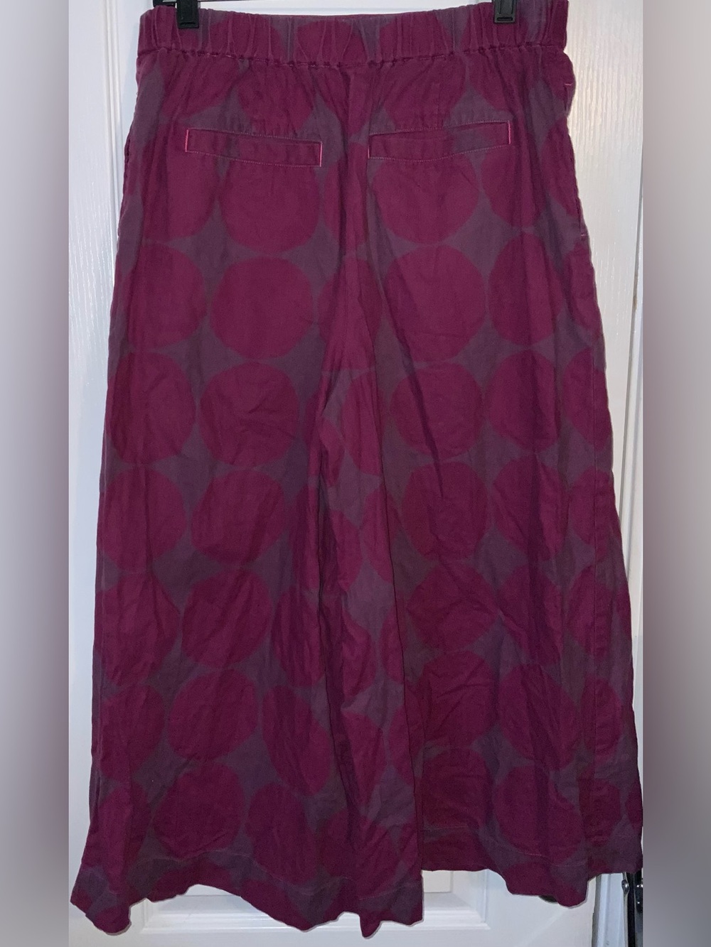 Marimekko Purple Polka Dot Cropped Wide-Leg Pants - Picture 3 of 10